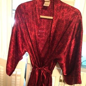Silky Red Burgundy Robe